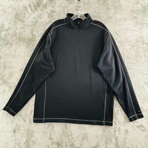 Nike Golf 1/4 Zip Pullover Mens‎ L Black Contrast Stitch Long Sleeve 244610-010